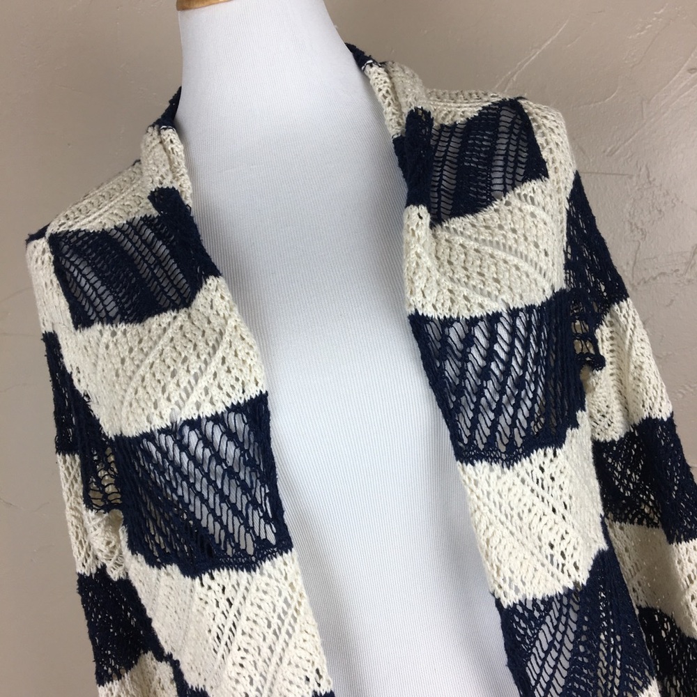 Lauren Ralph Lauren navy and cream cardigan - Picture 2 of 7